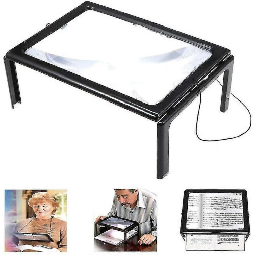 Rectangular Magnifier for Visually Impaired 3x Full Page Magnifier Magnifier with Hands-free Light