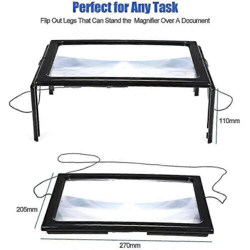 Rectangular Magnifier for Visually Impaired 3x Full Page Magnifier Magnifier with Hands-free Light 2