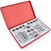 Gunpla UNF and UNC Taps and Dies Set 24 Pieces SAE 1/8-1/2 Inch Tungsten Alloy Steel Tapping and Threading Tool Kit