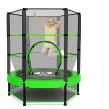 (Kids Trampoline Mini Bouncer Enclosure Net (Green)) FK Sports Heavy Duty Outdoor & Indoor Trampoline with Safety Enclosure Net,Ladder & Spring Cover for Kids, Toddlers & Small Adult Fitness Rebounder