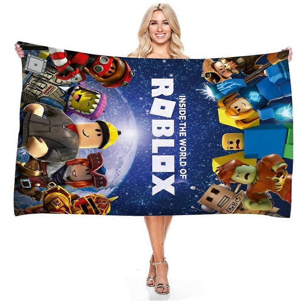 (75*150cm, D) 75 x 150cm Roblox Beach Towels Microfibre Swimming Bath Towels Blanket Towels