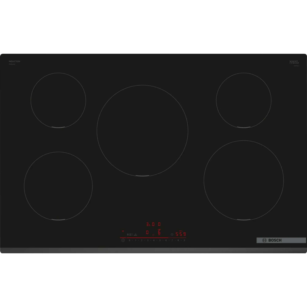Bosch PIV831HB1E Series 6 5 Burner 80cm Induction Hob - Black