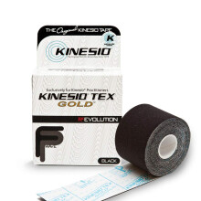 Kinesio Taping - Elastisk Terapeutisk Idrottstejp Tex Gold FP - Svart - 2 tum x 16,4 ft