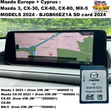 Mazda 3, CX30, CX60, MX5, MODEL 2024 LATEST MAP SD CARD MAP BJGB66EZ1A