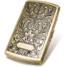 Cigarette Case Mini Tobacco Box Metal Retro 85mm 3.74 Inch King Size 12 Capacity Sturdy Double Sided Spring Clip Open Pocket Holder