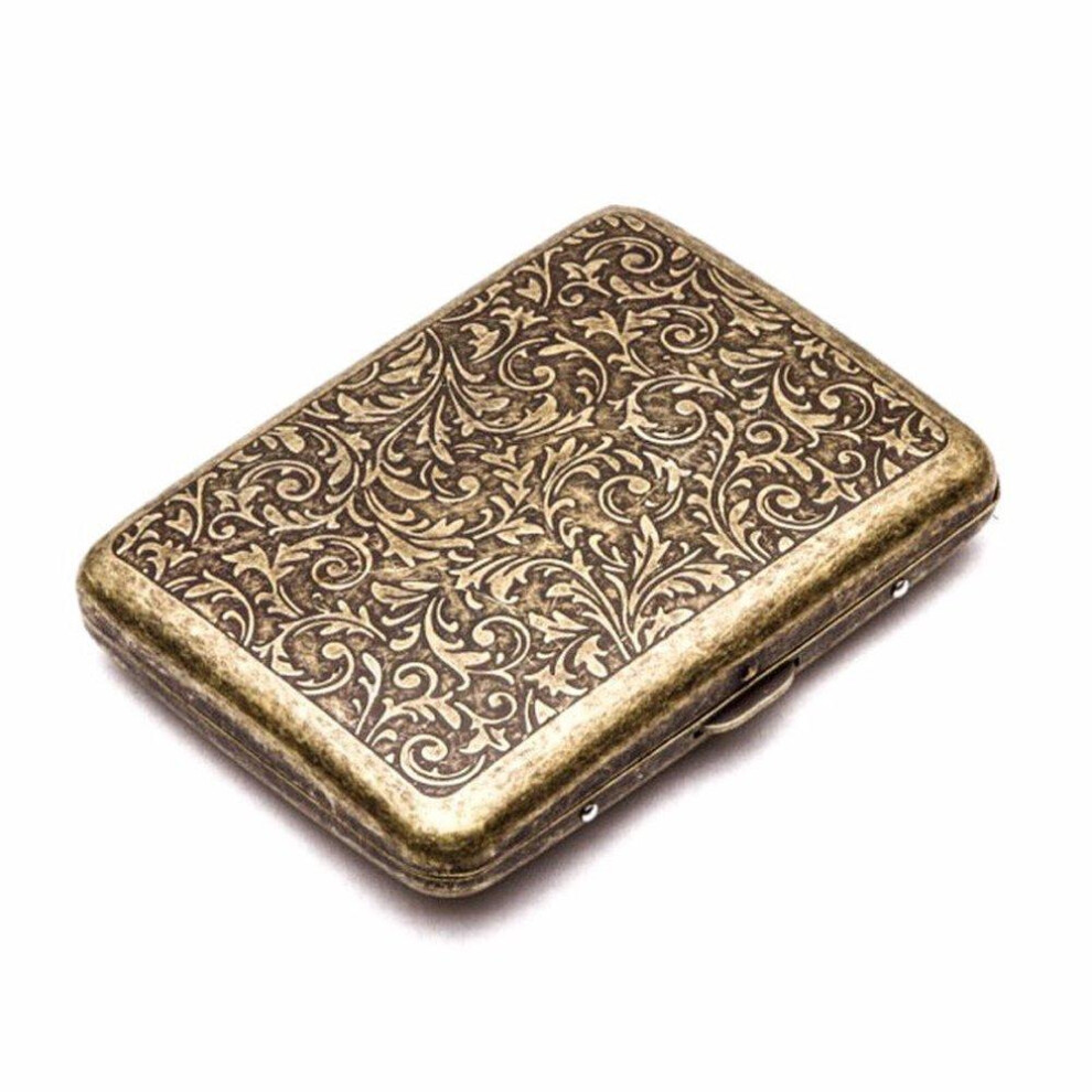 Cigarette Case - Retro Metal Cigarette Box Double Sided Spring Clip Open Pocket Holder For 20 Cigarettes