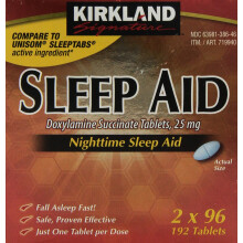 Kirkland Signature Slaapmiddelen voor 's nachts (Doxylamine Succinaat 25 mg) 192 tabletten