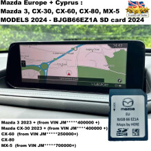 Mazda 3, CX-30 , CX-60, MX-5 MODELS 2024 LATEST SD CARD MAP BJGB66EZ1A