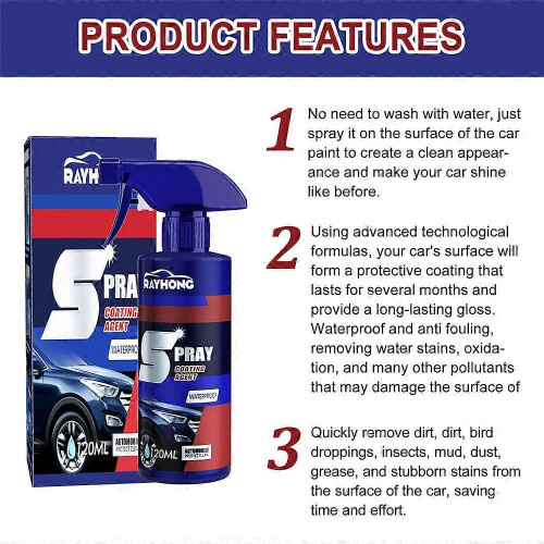 120ml Fastacting Coating Spray, Liquid Ceramic Spray Coating Coat Quick Nanotechnology Coating Auto Spray Wax 1