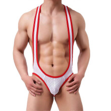 (XL, White) Mens Erotic Jockstrap Backless Leotard Sexy Underwear Jumpsuits Bodysuit