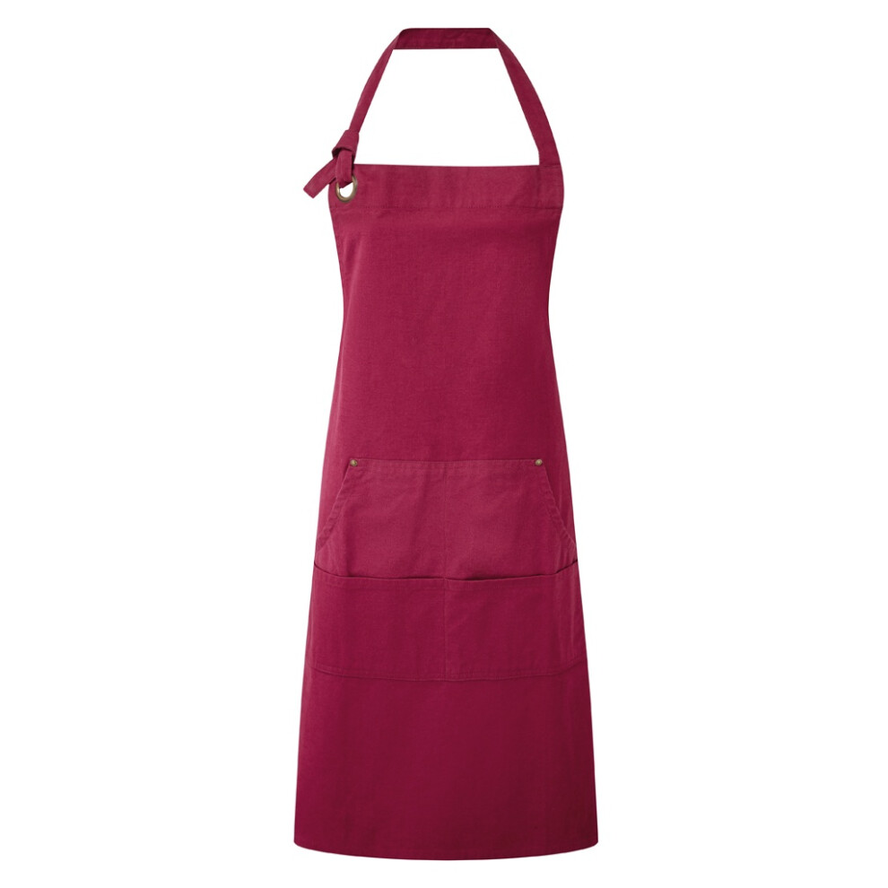 (One Size, Burgundy) Premier Calibre Heavy Canvas Pocket Apron