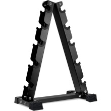(Black) 5 Tier Dumbbell Rack Heavy Duty Steel 150kg Load