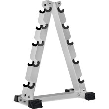 (White) 5 Tier Dumbbell Rack Heavy Duty Steel 150kg Load