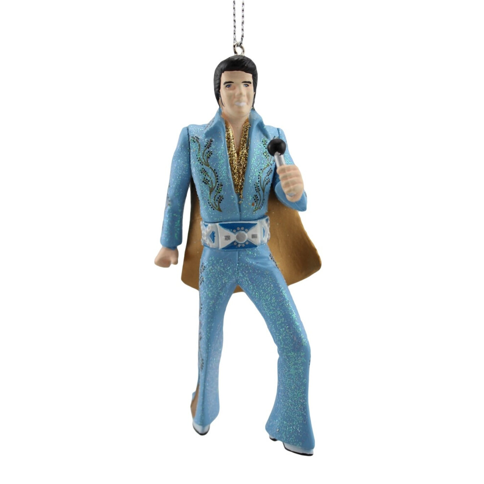 Kurt S Adler Kurt Adler Elvis In Suit Blow Mold Ornament Blue