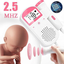 Portable Ultrasonic Fetal Doppler Detect Baby Heartbeat Rate Probe Prenatal Monitor