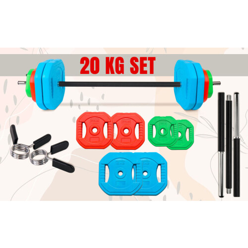 (20KG) Adjustable 20kg 30kg Barbell Weight Training Set