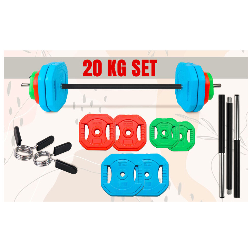 Fk Sports (20Kg) Adjustable 20Kg 30Kg Barbell Weight Training Set