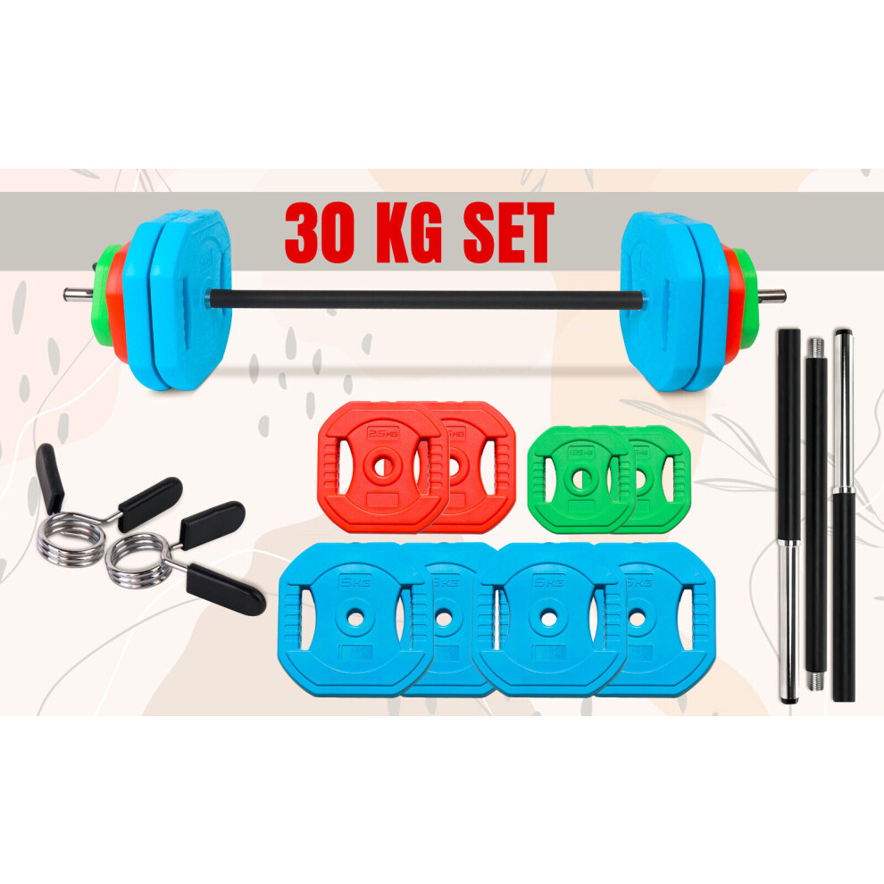 (30KG) Adjustable 20kg 30kg Barbell Weight Training Set
