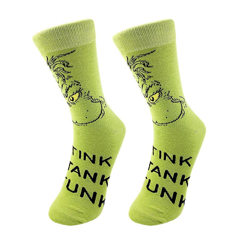 (F) Men Women Christmas Party Grinch Printed Knitted Socks Autumn Winter Warm Stocks Gifts-image-OPC-PFVVC7R-NEW