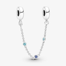(Triple stone safety chain for women bracelet fits pandora ) (New Pandora Longo safety chain for women bracelet fits pandora ) safety chain for pandora bracelet sterling silver