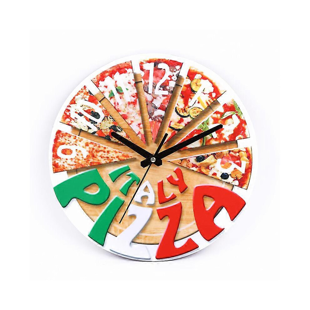 Pizza Wall Clock Pizza Pattern Clock Bedroom Wall Clock Wooden Wall Clock Decorative Wall Clock Office Wall Clock Modern Wall Clocks Wooden Clock