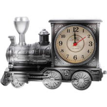 (Silver) Railway Engine Clock Creative Clock Creative Alarm Clock Funny Clock Desktop Ornaments Clock
