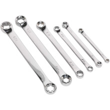 Sealey Siegen S01107 6pc TRX-Star* Double End Spanner Set, Silver