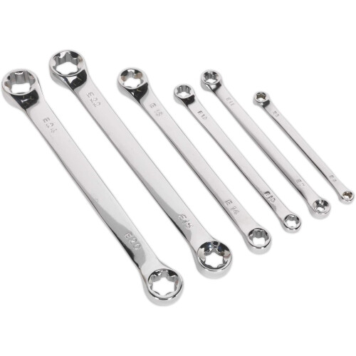 Sealey Sealey Siegen S01107 6pc TRX-Star* Double End Spanner Set, Silver