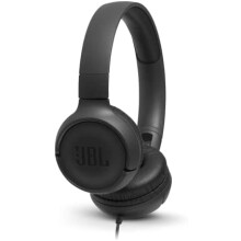 JBL Tune 500 On-Ear Lightweight Foldable Headphones with Pure Bass Sound, 1-Button Remote with Built-In Microphone, Black