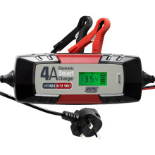 Maypole 4A Dual Voltage 6/12V Electronic Smart Car Battery Charger Fully Automatic 5 Stage Charging Cycle Lead Acid AGM