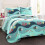 Lush Decor Sea Life Stripe 3 Τεμ. Κουβέρτα Σετ | Θάλασσα Ψάρι Κρεβατοκάμαρας, Full/Queen, Μπλε 1