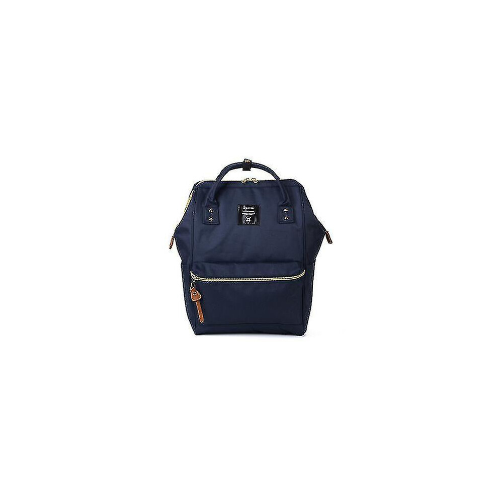 (Deep Blue, 15 Inches) Anello Brand Women's Backpack Large Capacity Oxford Waterproof Schoolbag Anti-theft Laptop Bag Male