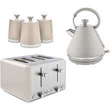 Tower Cavaletto Latte Kettle, 4 Slice Toaster & Canisters Kitchen Set