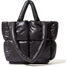 (black) Large Tote Bag For Women, Luxury Padded Purses And Handbags Crossbody Bags For Women, Winter Nylon Down Cotton Shoulder Bags