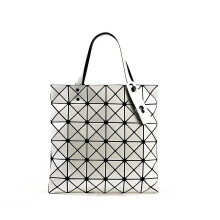 (White) Women Japanese Issey Miyake Geometry Tote Bags Lingge Bag Travel Handbags