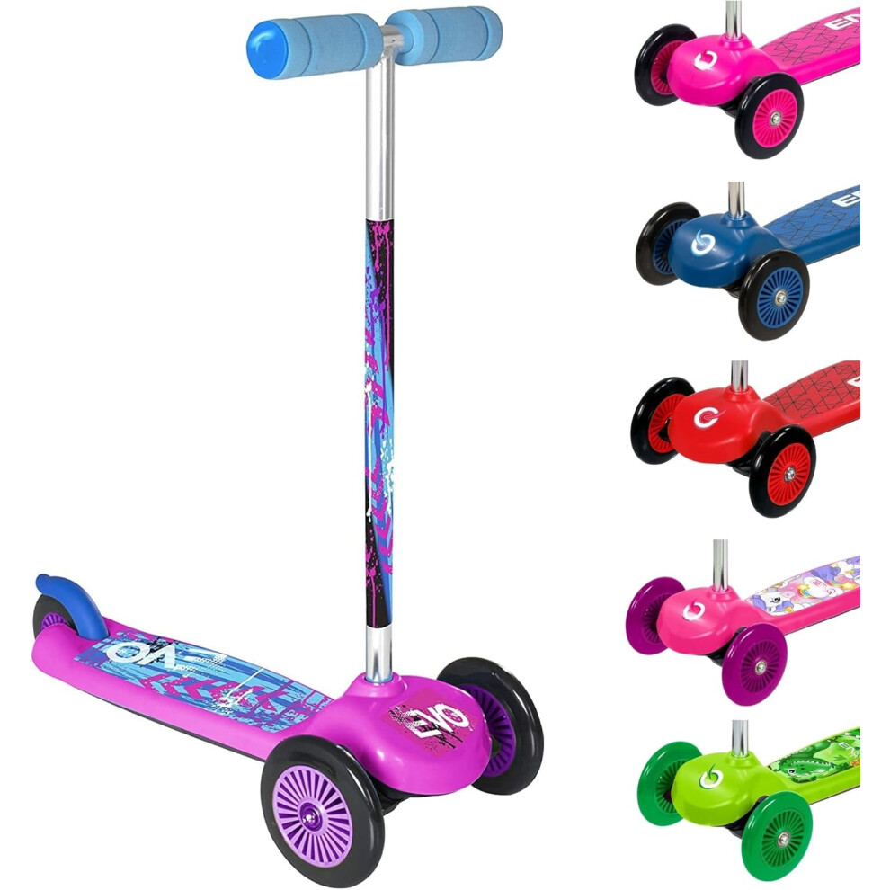 EVO Pink Move & Groove Scooter | Kids 3-Wheel Scooter Perfect For Boys & Girls