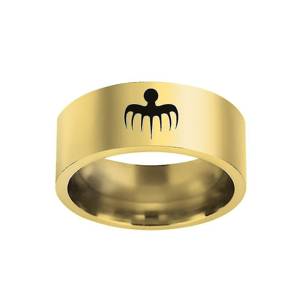 (12, Gold) New Trendy James Bond 007 Spectre Ring Men S Ring Fashion Metal Polished Ghost Pattern Ring Accessories Party Jewelry