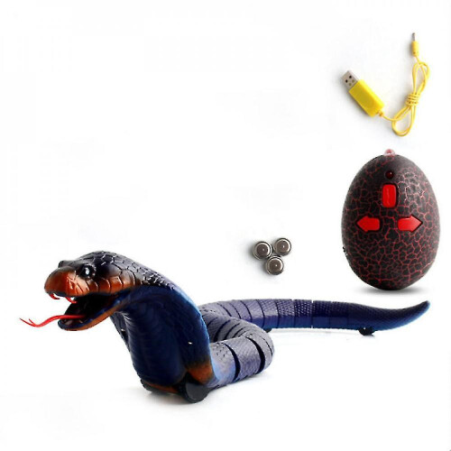 (blue) Remote Control Chargeable Lifelike Realistic Cobra Toy
