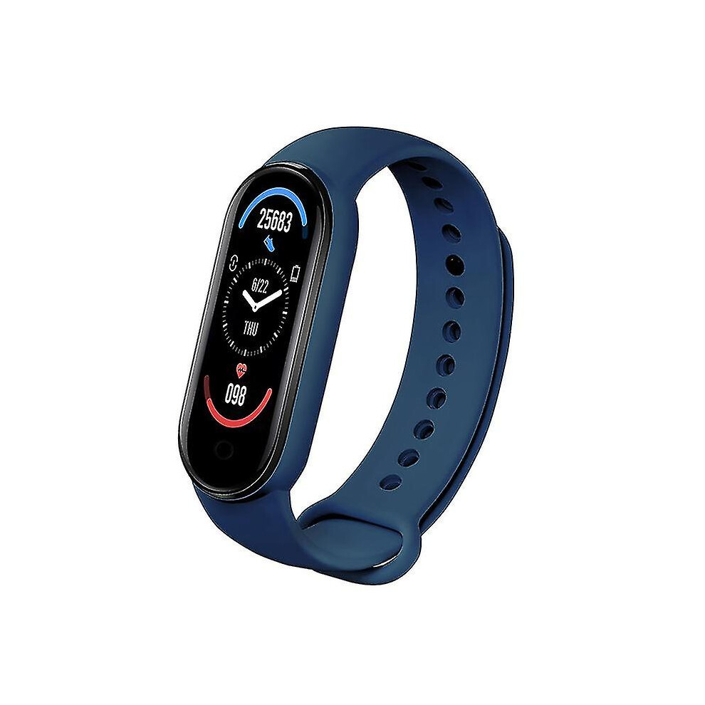 (Blue) Mi Band 6 Smart Bracelet Watch Fitness Tracker Sport Smartband Blood Pressure Monitor Blue