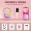 Portable Karaoke Machine with LED Lights & 2 Wireless Mics - Pink 5