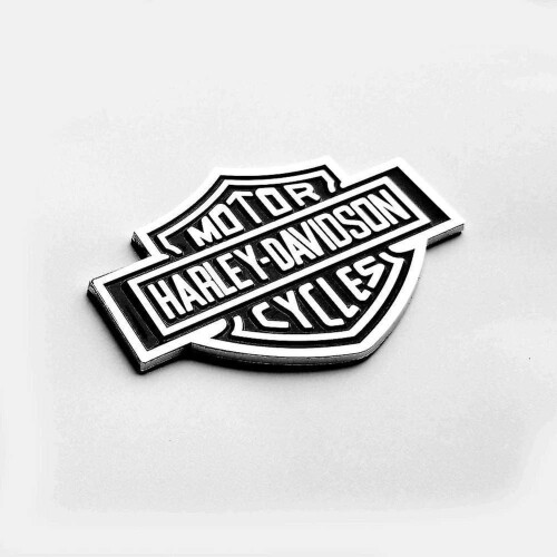 2x Oem Harley Davidson Fuel Tank Chrome Emblems - 3d Logo Replacement Badges 2