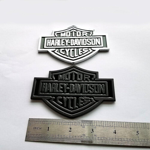 2x Oem Harley Davidson Fuel Tank Chrome Emblems - 3d Logo Replacement Badges 1