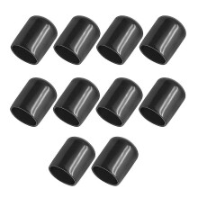 10pcs Rubber End Caps 16mm Id Pvc Round Tube Bolt Cap Cover Black