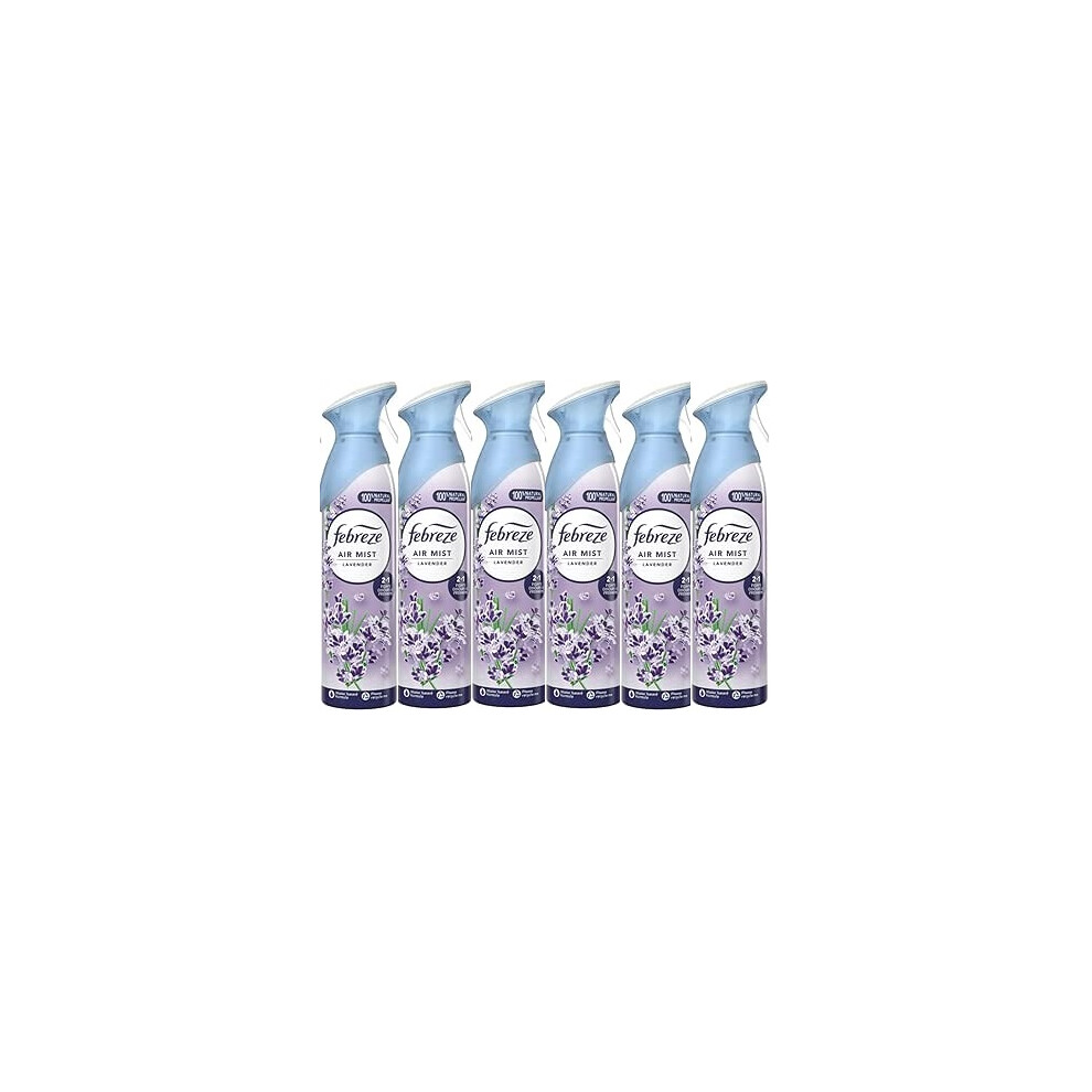 6 X 185 ml Febreze Air Mist Air Freshener Spray - Lavender