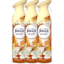 Febreze Air Mist 3 x 185 ml Cosy Season - 2-in-1 Odour Elimination & Freshening, OdourClear Technology, Non-Flammable