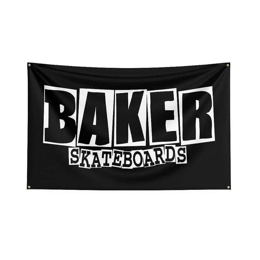 (B, 60 x 90cm) 3x5 Ft Baker Skateboards Flag Polyester Digital Printed Logo Club Team Banner