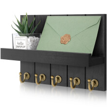 Rebee Vision Decorative Farmhouse Keyder pour mur - Racks de cles modernes pour le salon de decoration murale et organisateur de courrier avec et