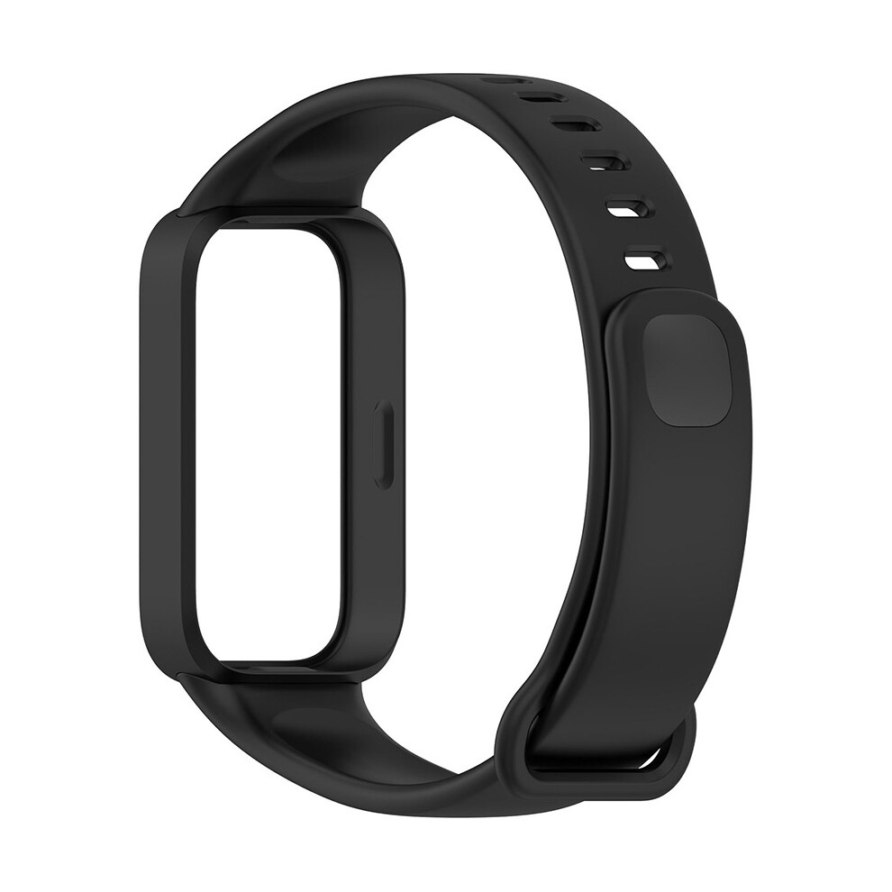 (Black) Watch Strap Silicone Official Same Watch Strap+Watch Frame For Xiaomi Band9 Active/Redmi Band 3 Black,Not,Specified 735632091040