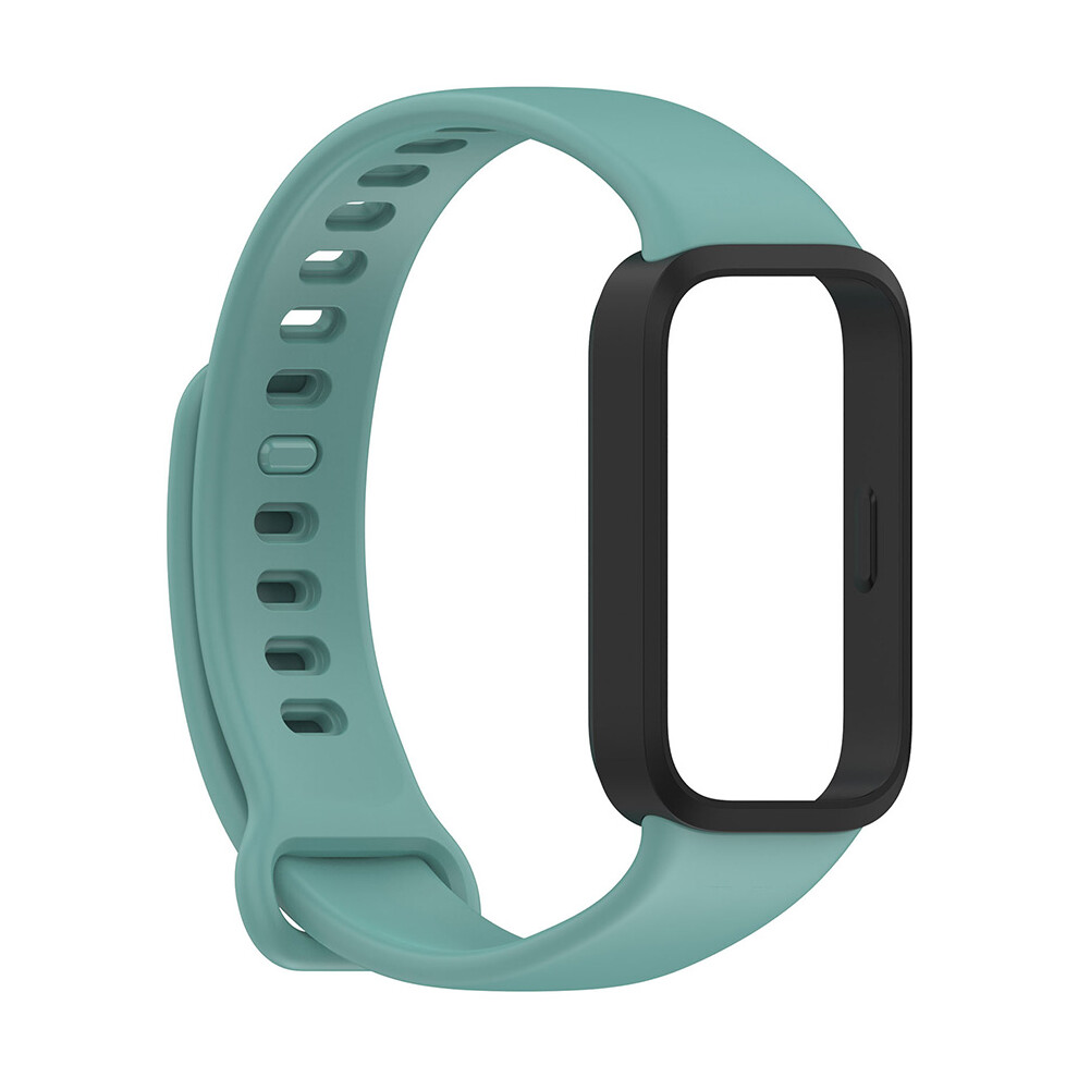 (Black+Green) Watch Strap Silicone Official Same Watch Strap+Watch Frame For Xiaomi Band9 Active/Redmi Band 3 Not,Specified 735632091071