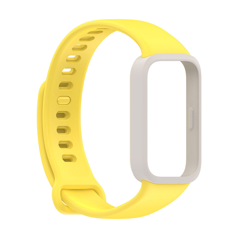(Starlight+Yellow) Watch Strap Silicone Official Same Watch Strap+Watch Frame For Xiaomi Band9 Active/Redmi Band 3 Not,Specified 735632091125